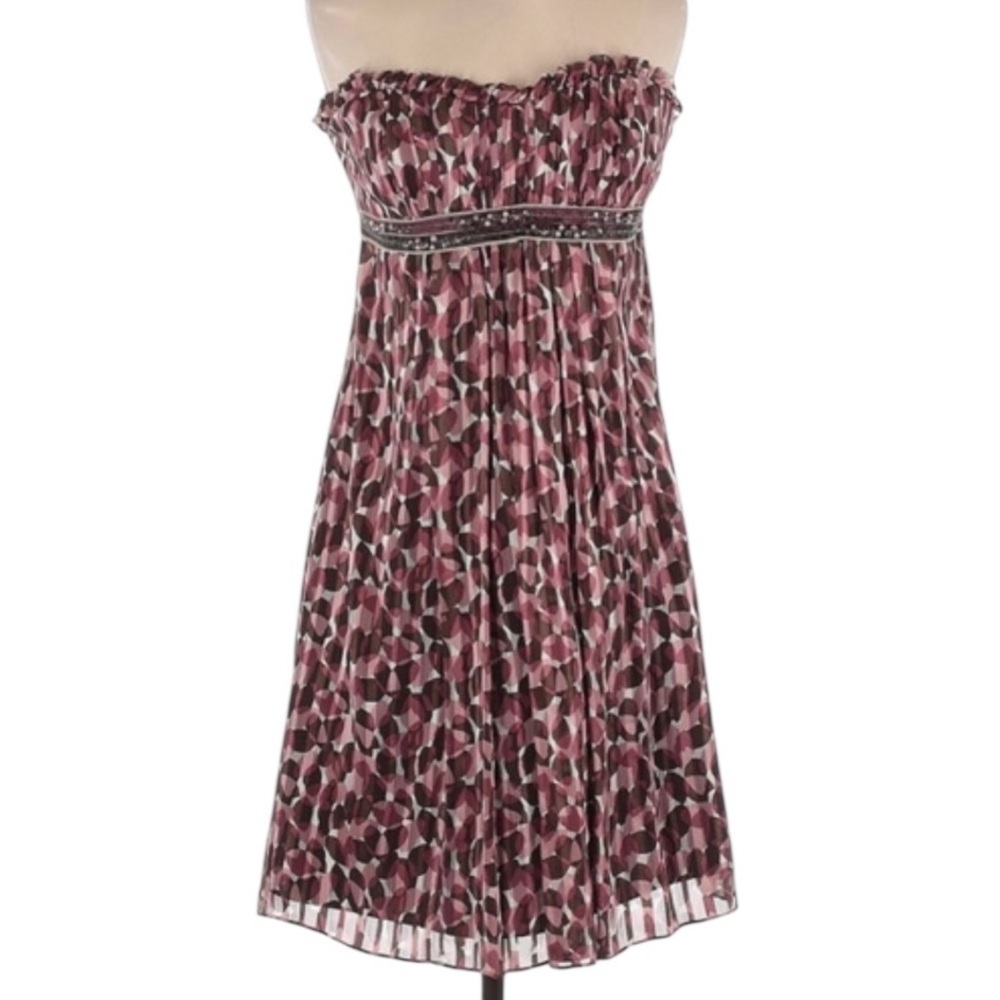 NWT BCBG Max Azria Strapless Beaded Waist 100% Silk Dress Sz 8 Orig $249 - Picture 4 of 6